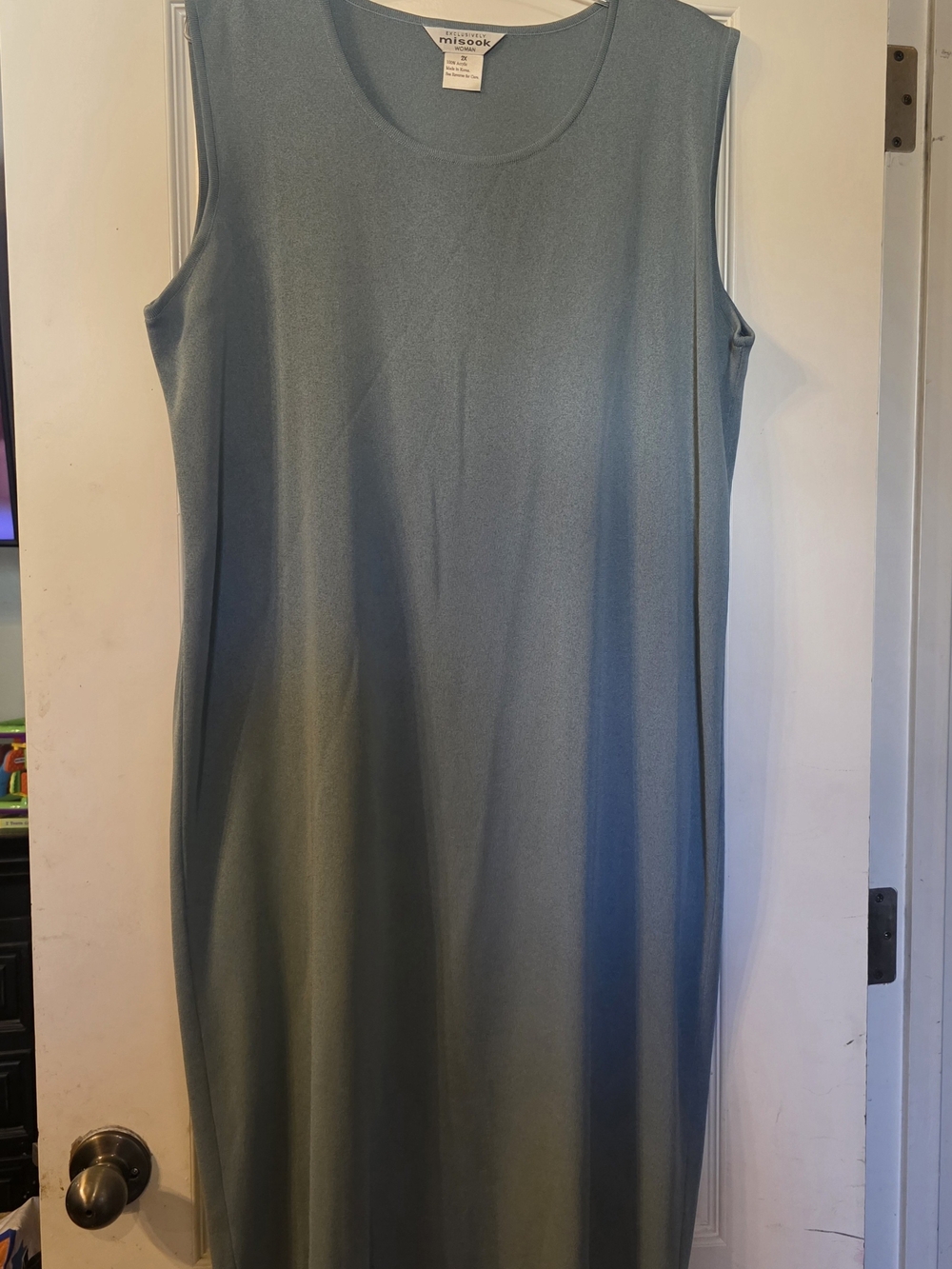 Misook Dusty Blue Sleeveless Shift Dress